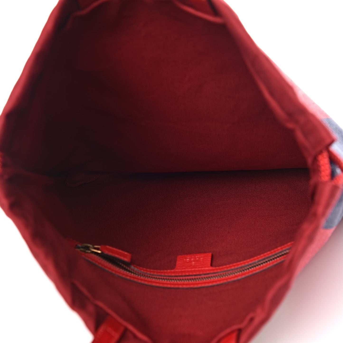 Canvas Logo Sylvie Stripe Drawstring Backpack Red