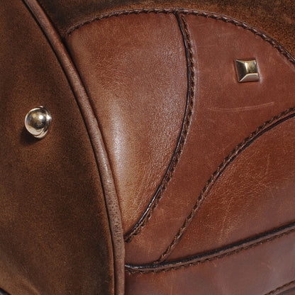 Gucci Suede Monogram Drawstring Shoulder Bag Brown 14 of 14