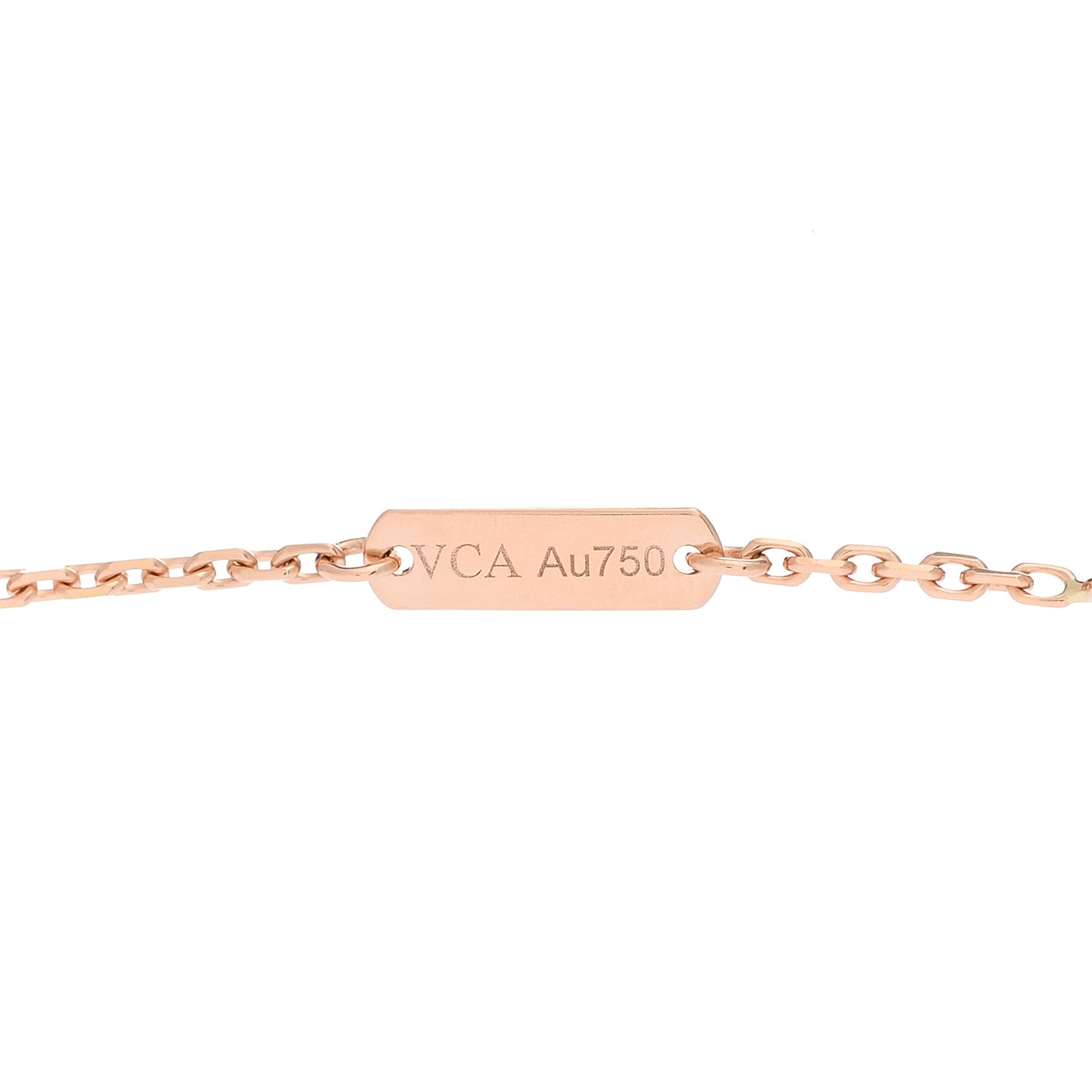 18K Rose Gold Diamond Vintage Alhambra Pendant Necklace
