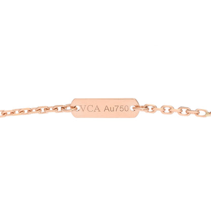 Van Cleef & Arpels 18K Rose Gold Diamond Vintage Alhambra Pendant Necklace 4 of 7