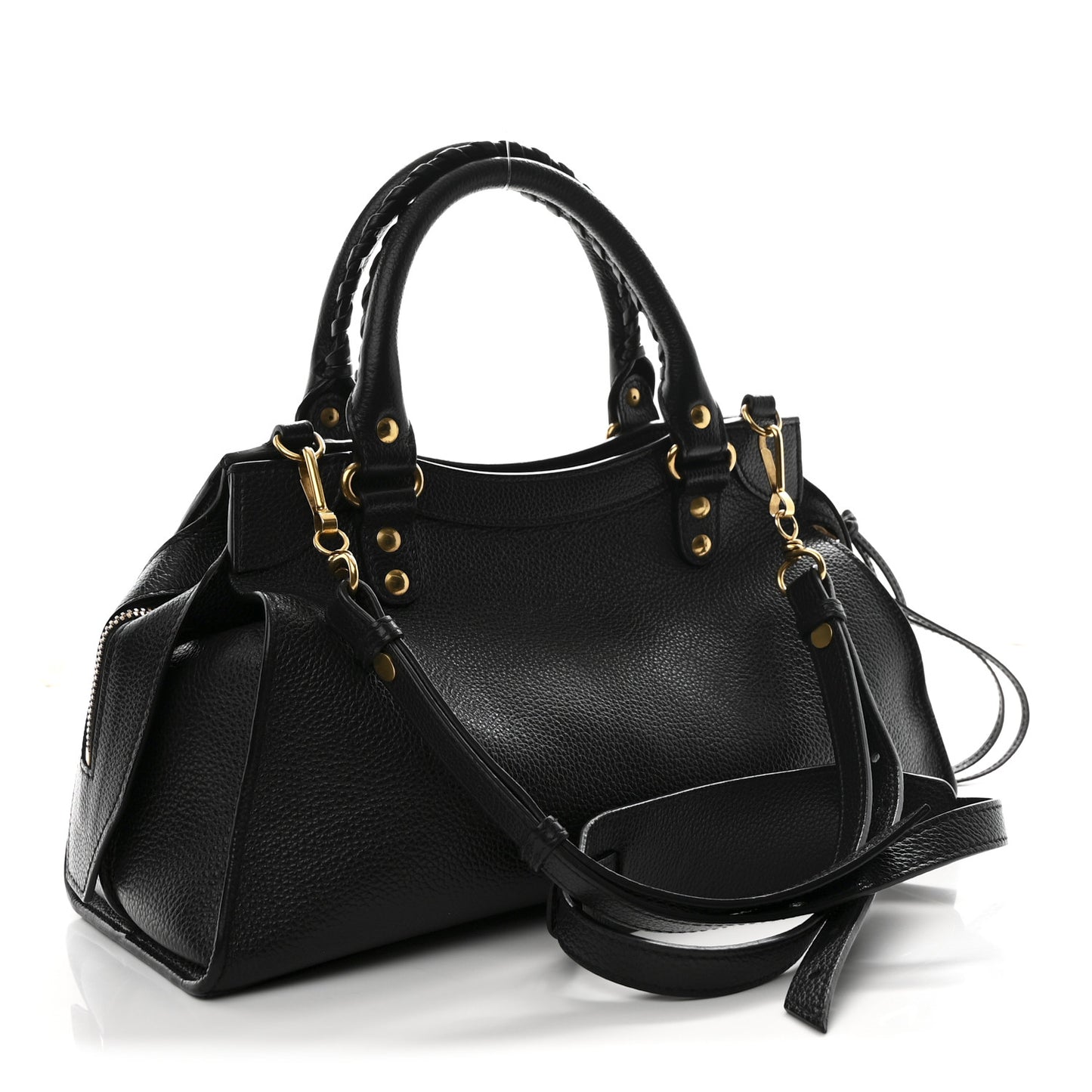 Grained Calfskin Neo Classic Gold Hardware S City Black Black