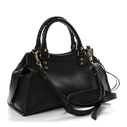 Balenciaga Grained Calfskin Neo Classic Gold Hardware S City Black Black 3 of 10