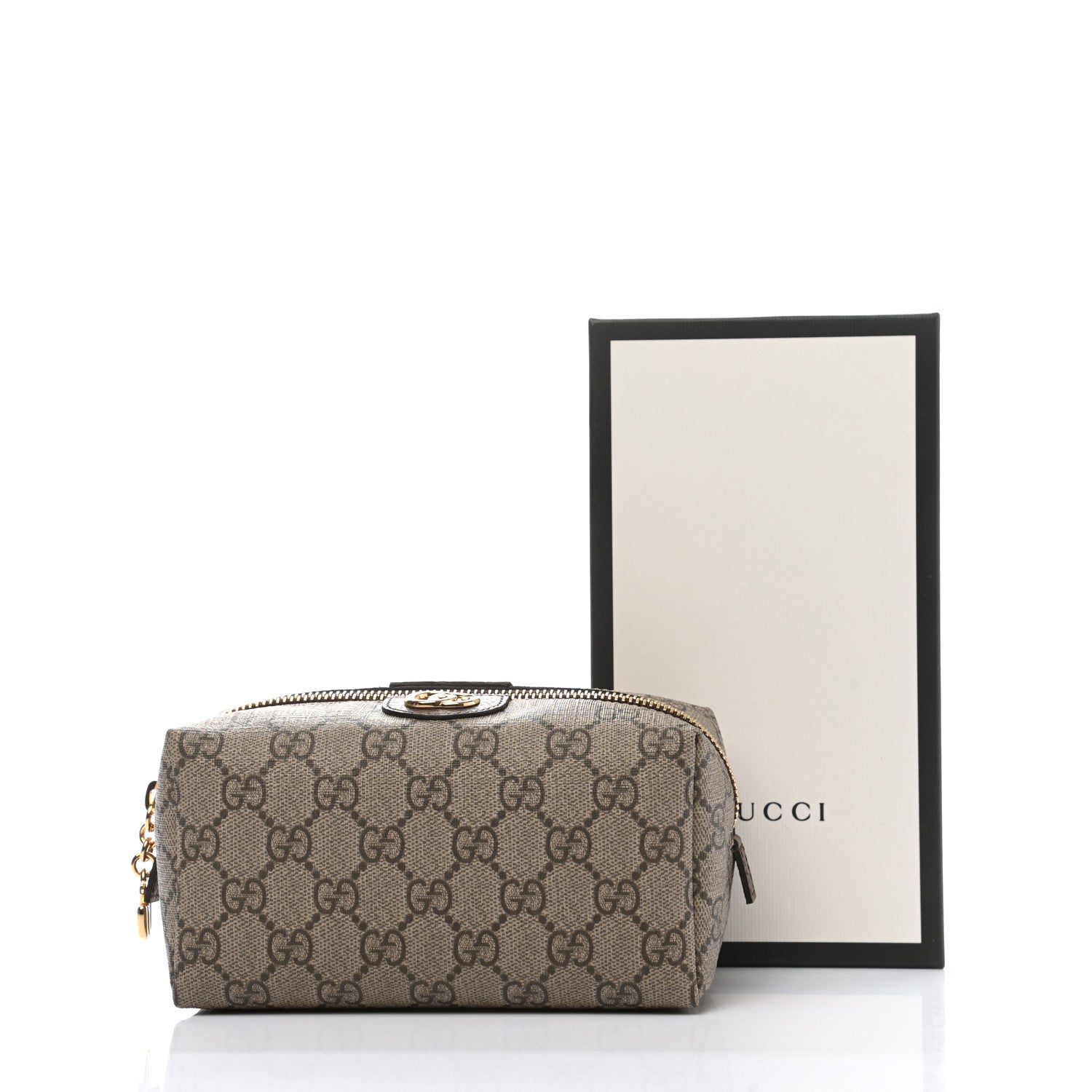 Gucci Soft GG Supreme Monogram Calfskin Medium Ophidia Cosmetic Case Beige Ebony New Acero 8 of 8