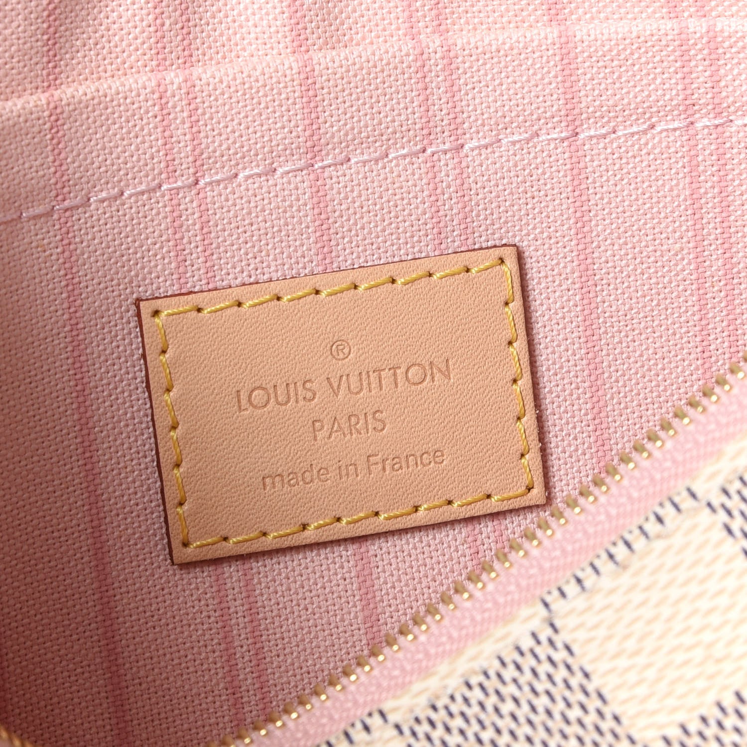 Louis Vuitton Damier Azur Neverfull MM GM Pochette Rose Ballerine 7 of 9