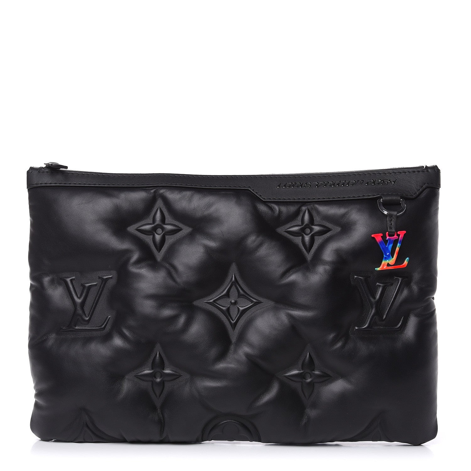 Louis Vuitton Lambskin Puffer A4 Pouch Black 1 of 7