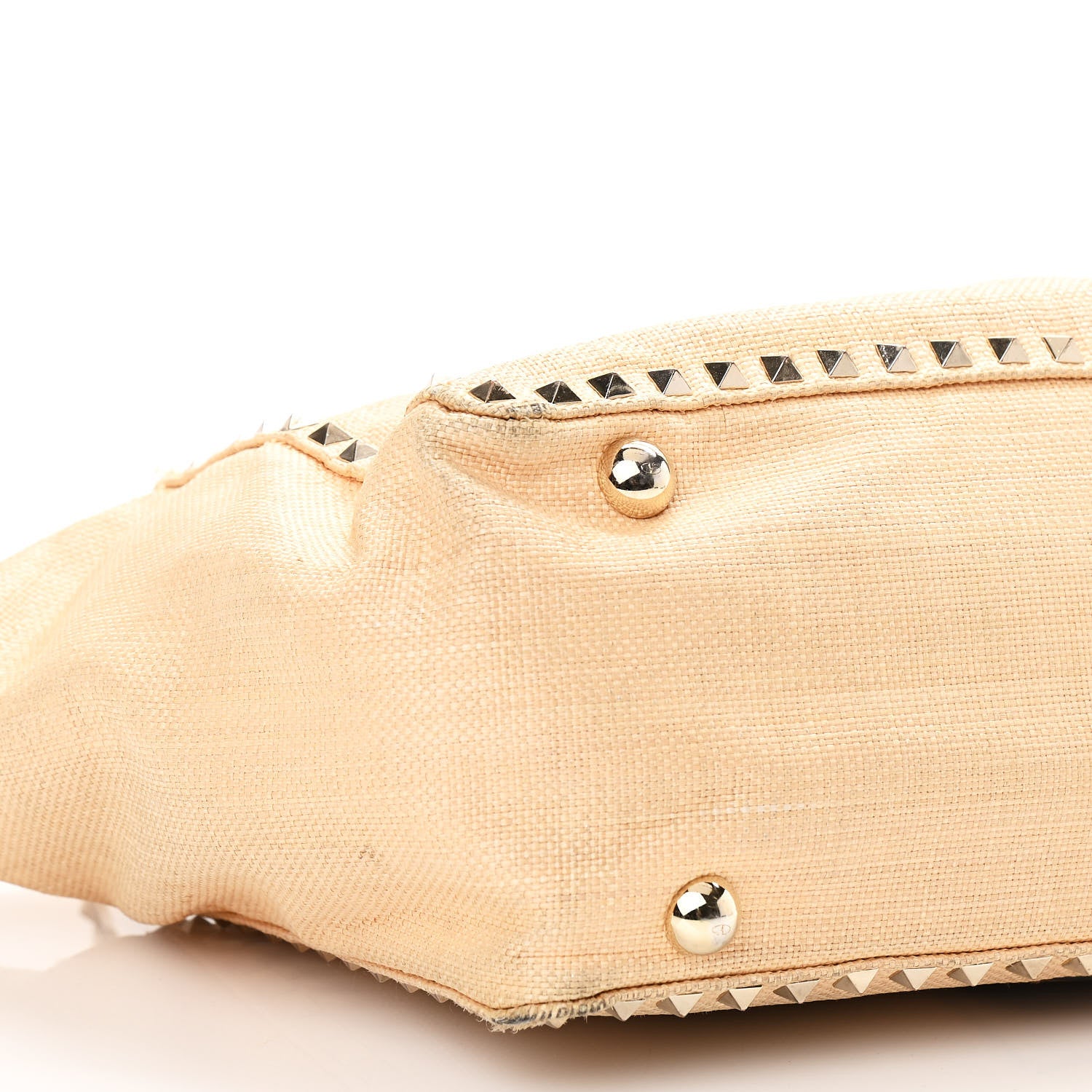 Valentino Garavani Raffia Medium Rockstud Tote Natural 8 of 11