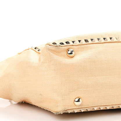 Valentino Garavani Raffia Medium Rockstud Tote Natural 8 of 11