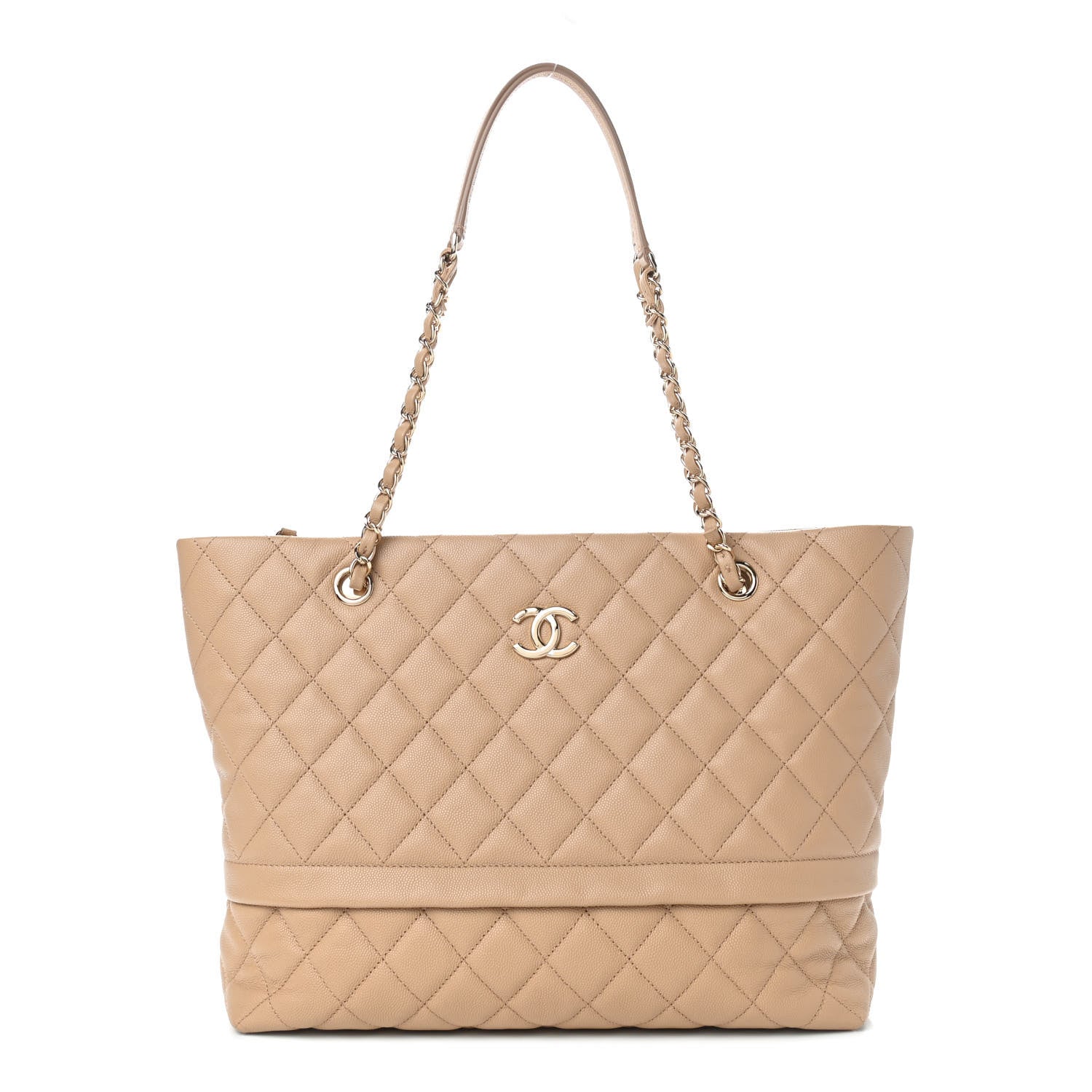 Chanel Caviar Quilted Rolled Up Tote Beige 1 of 9