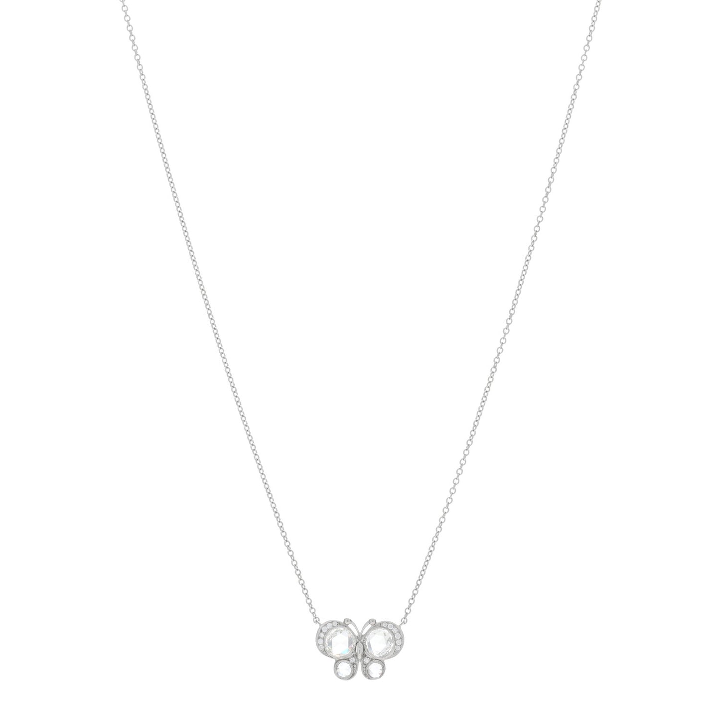 Platinum Diamond Enchant Butterfly Pendant Necklace