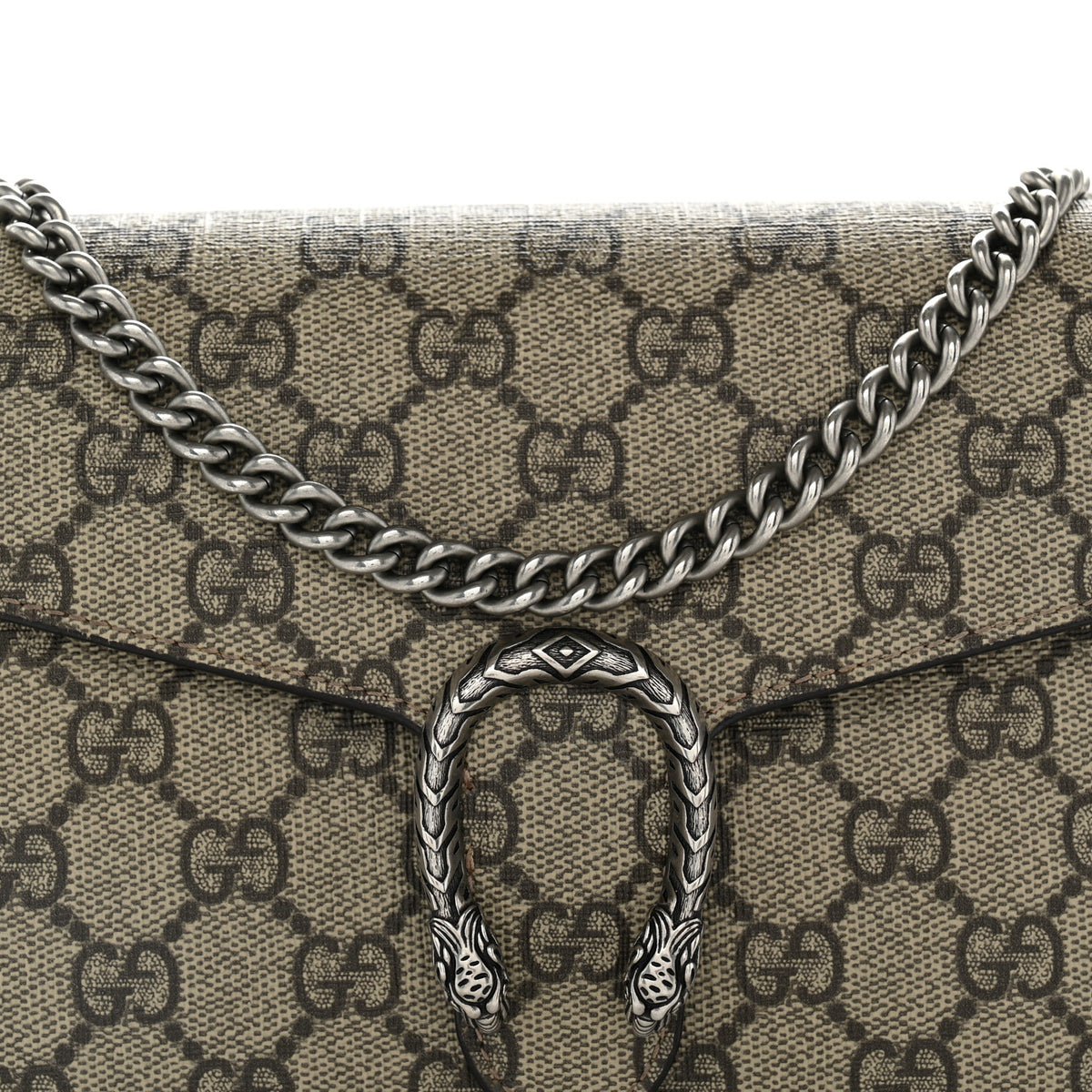 Gucci GG Supreme Monogram Mini Dionysus Chain Wallet Beige Taupe 7 of 10