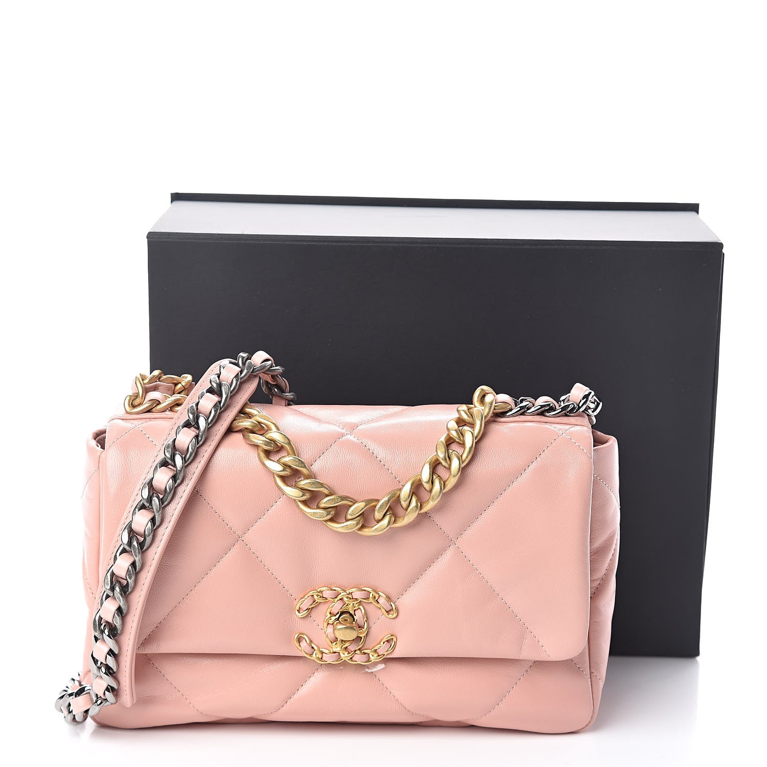 Chanel Goatskin Quilted Medium 19 Flap Light Pink 11 of 11