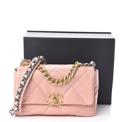 Chanel Goatskin Quilted Medium 19 Flap Light Pink 11 of 11
