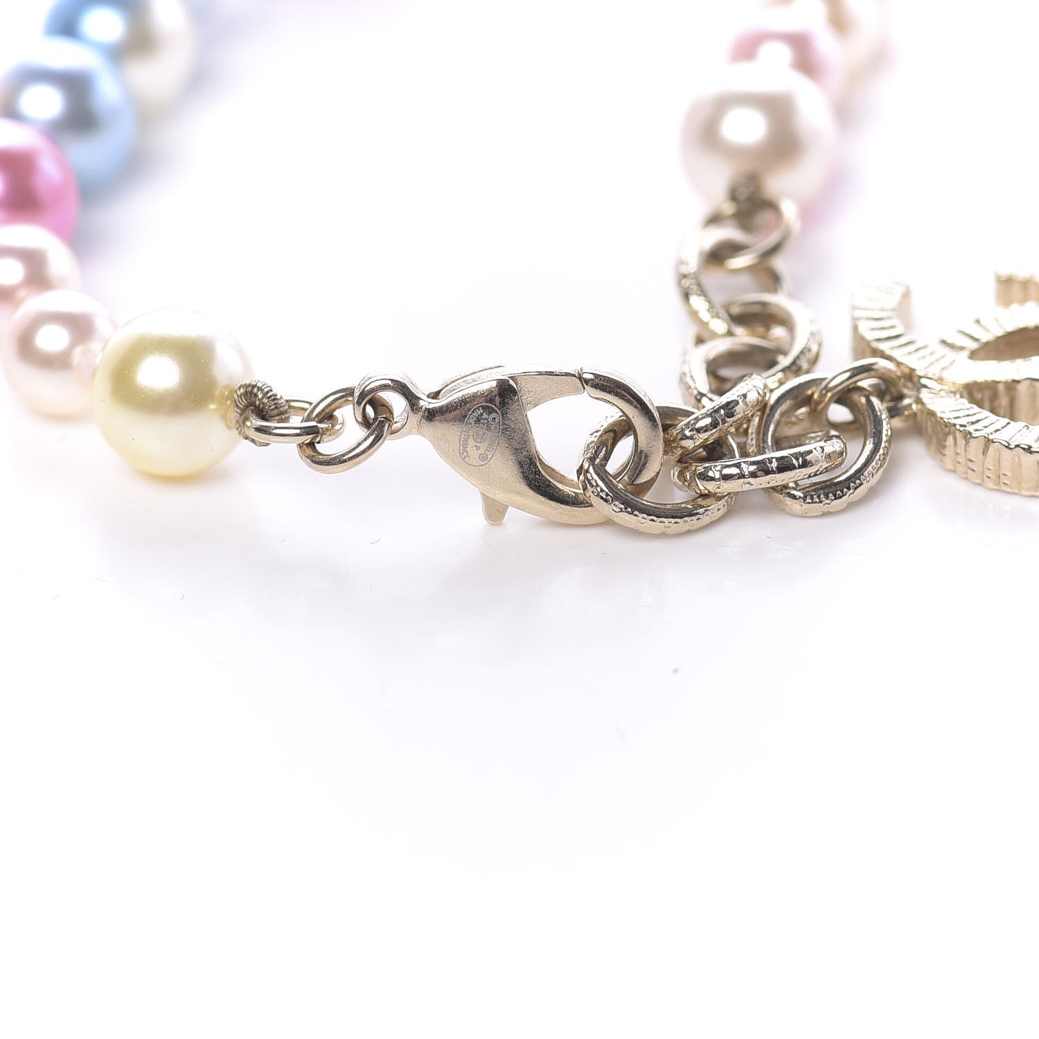 Chanel Pearl Cuba CC Bracelet Gold Multicolor 4 of 5