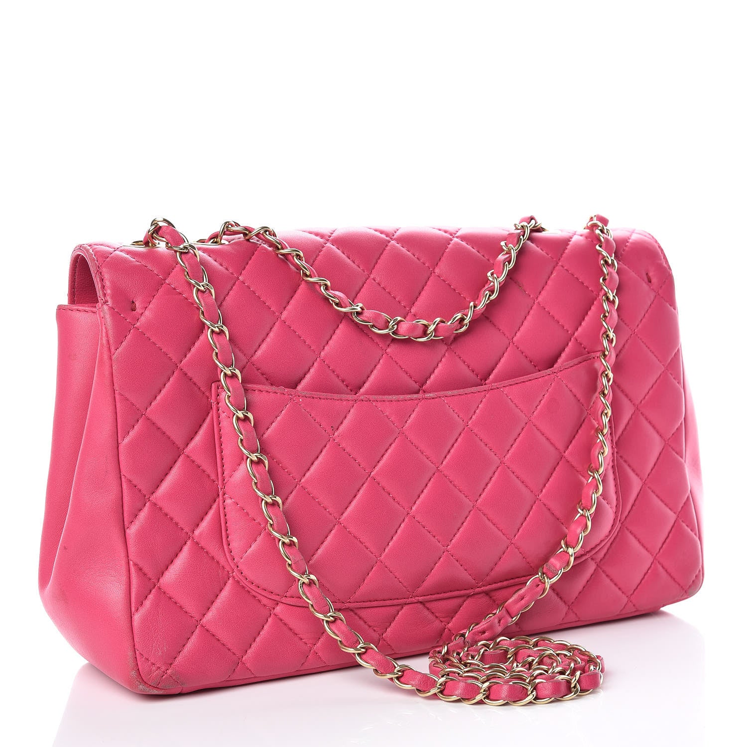 Chanel Lambskin Quilted Jumbo Mademoiselle Chic Flap Fuchsia 3 of 32