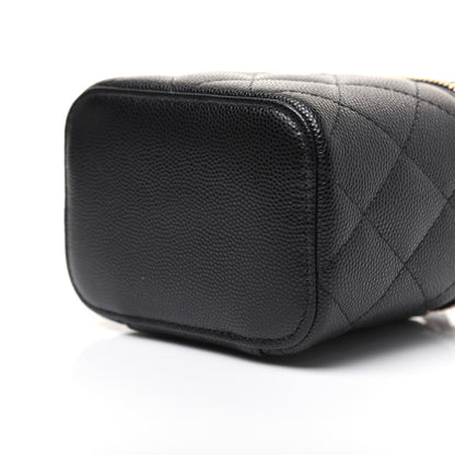 Chanel Caviar Quilted Mini Vanity Case With Chain Black 7 of 13