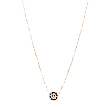 Christian Dior 18K Rose Gold Diamond Black Onyx Rose Des Vents Necklace 1 of 5