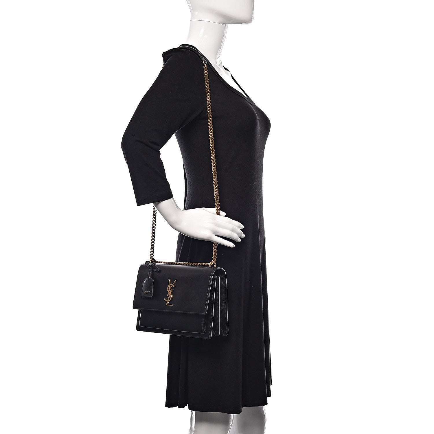 Saint Laurent Calfskin Medium Monogram Sunset Black 2 of 17