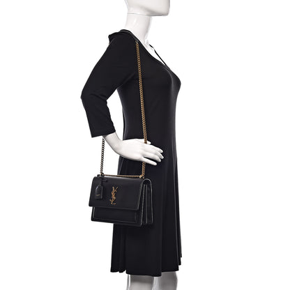 Saint Laurent Calfskin Medium Monogram Sunset Black 2 of 17
