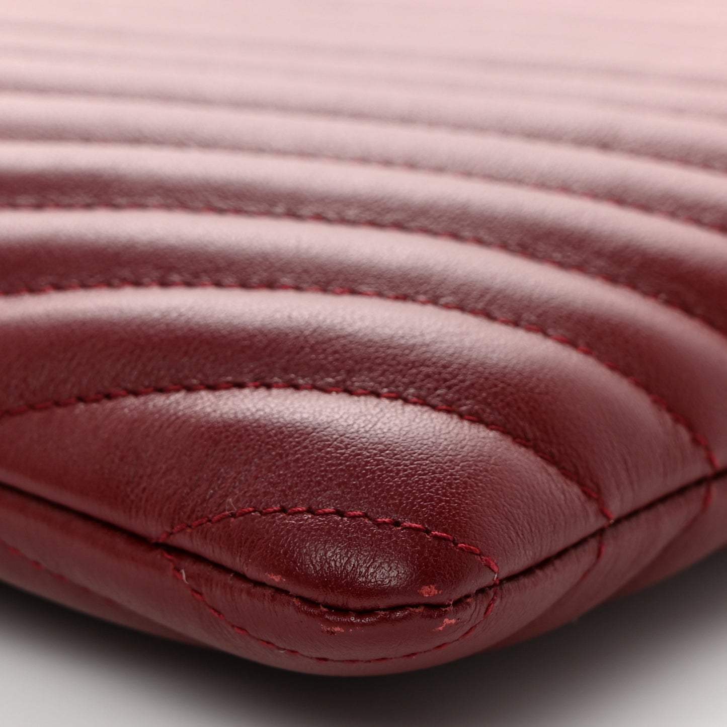 Calfskin Matelasse Chevron Monogram Document Holder Rouge Legion