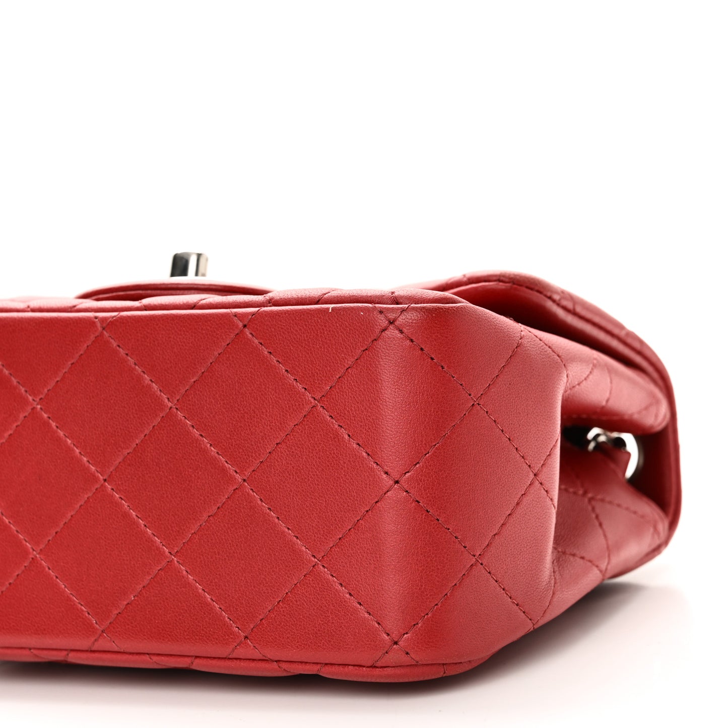 Lambskin Quilted Mini Square Flap Red