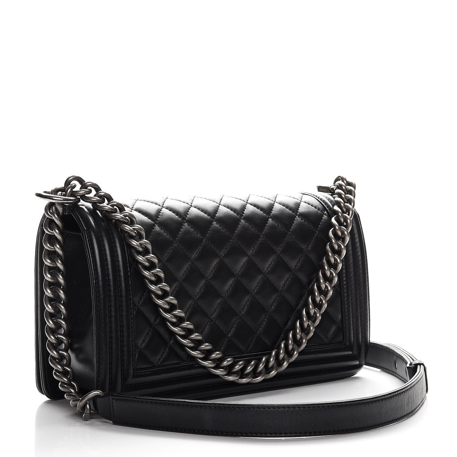 Chanel Lambskin Quilted Medium Boy Flap Black 3 of 12