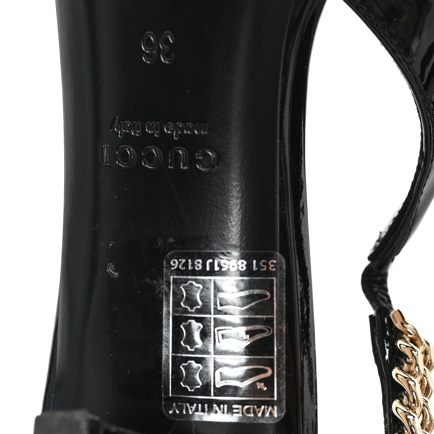 Gucci Patent Signoria 35mm Slingback Pumps 36 Black 7 of 9