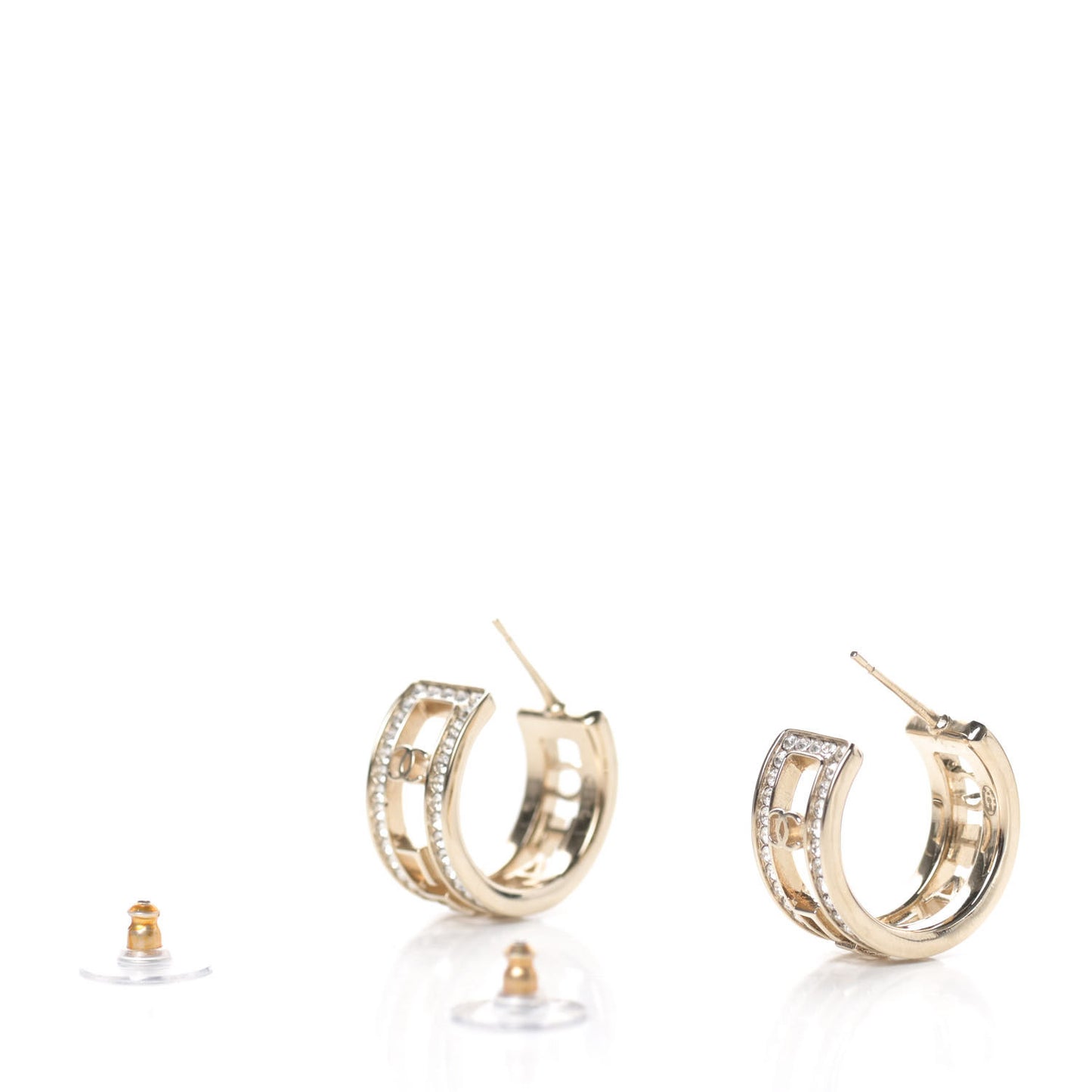 Metal Crystal Bow-tiful CC Hoop Earrings Gold