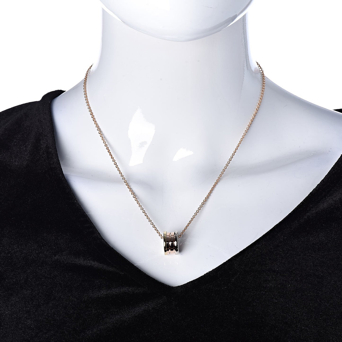 18K Rose White Yellow Gold B.Zero1 Pendant Necklace