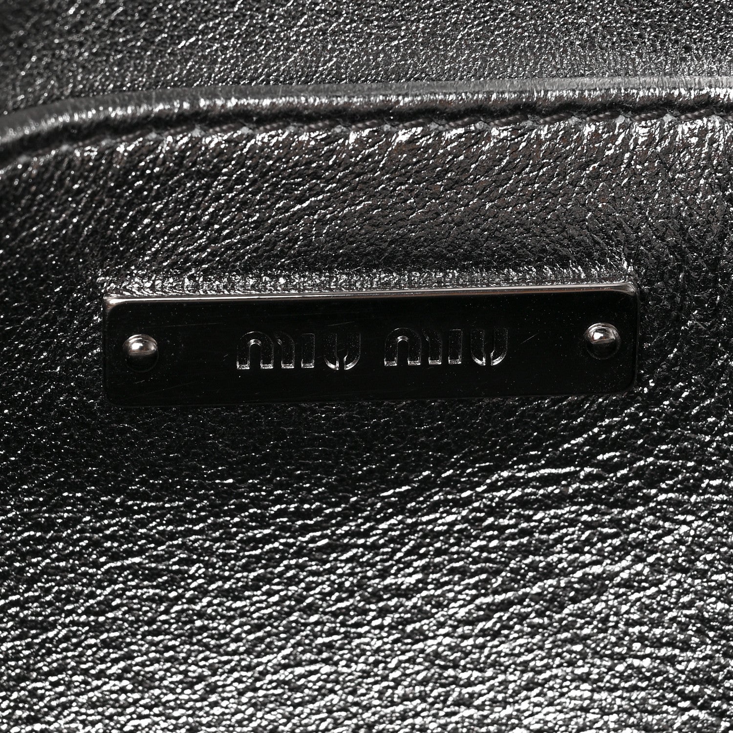 Miu Miu Metallic Nappa Matelasse Crystal Flap Clutch Cromo 6 of 9