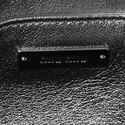 Miu Miu Metallic Nappa Matelasse Crystal Flap Clutch Cromo 6 of 9