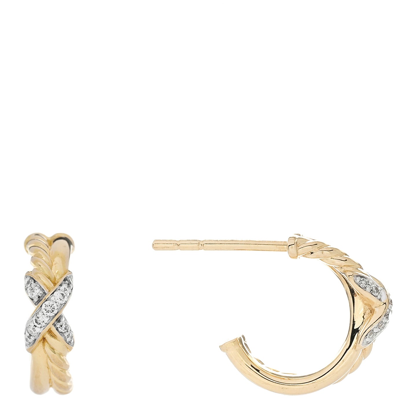 18K Yellow Gold Diamond Petite Crossover X Earrings