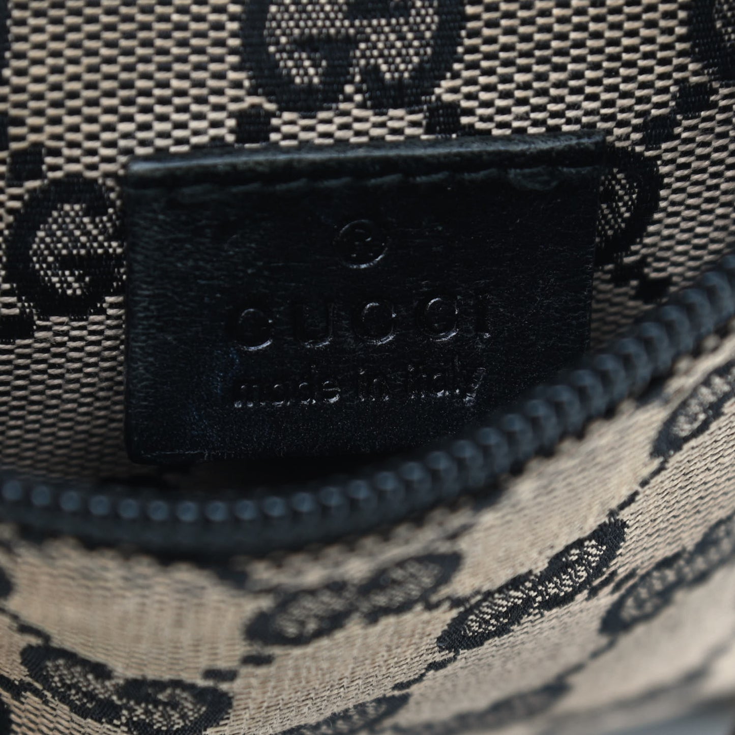 GG Monogram Double Pocket Belt Bag Black Beige
