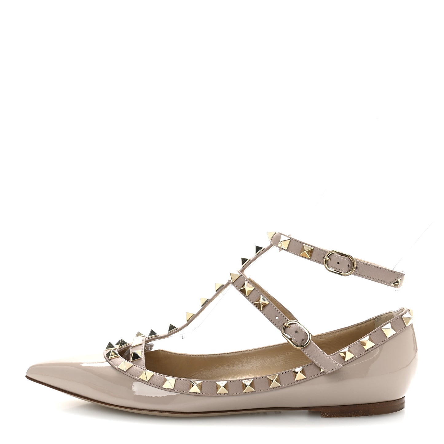 Patent Rockstud Cage Ballerina Flats 37 Poudre