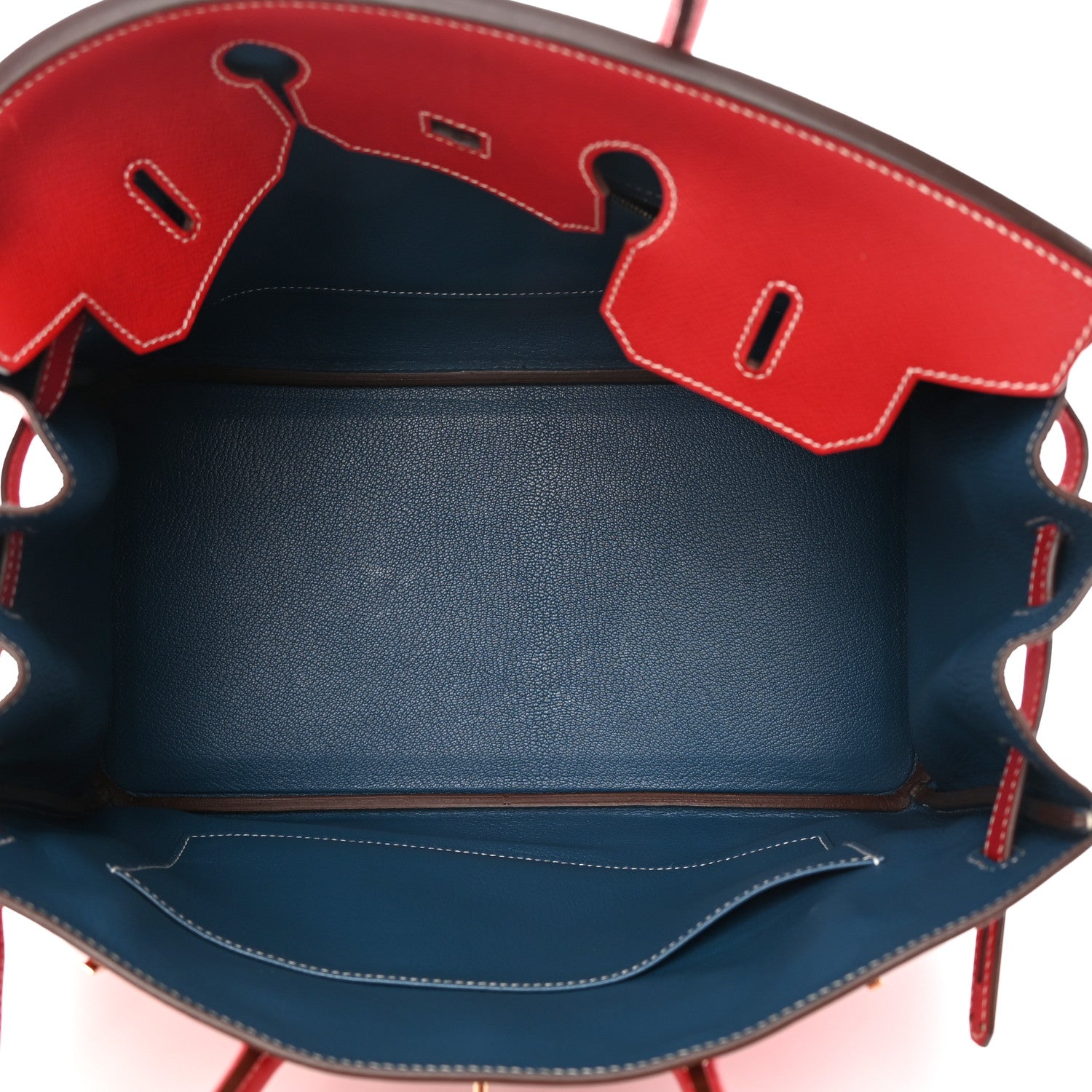 Hermes Epsom Candy Birkin 35 Rouge Casaque Bleu Thalassa 5 of 22