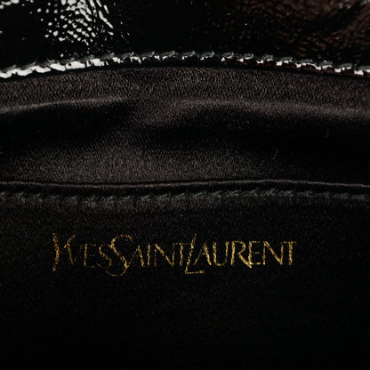 Saint Laurent Textured Patent Monogram Large Belle De Jour Clutch Black 6 of 14