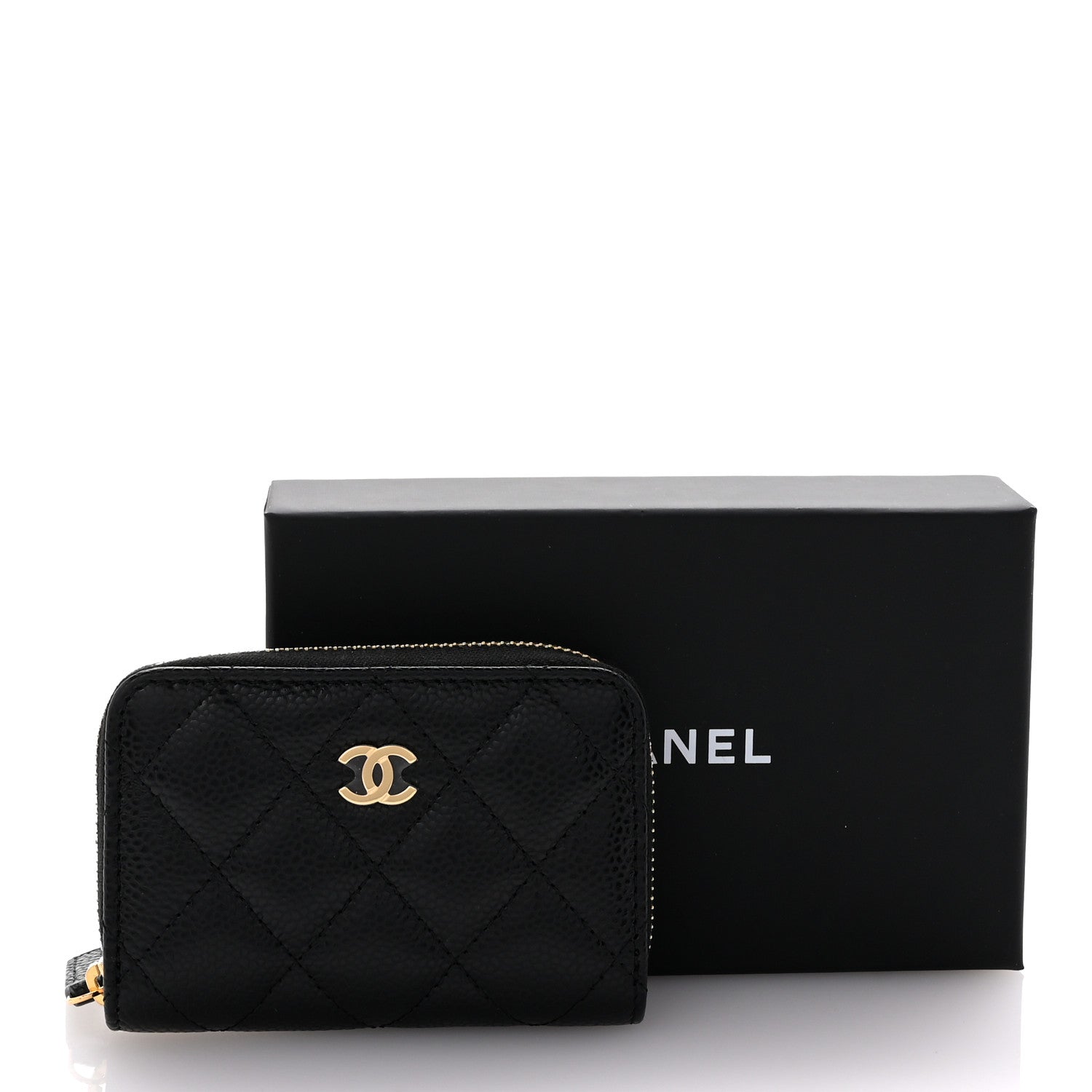 Chanel Caviar Quilted Zip Coin Purse Black 8 of 8