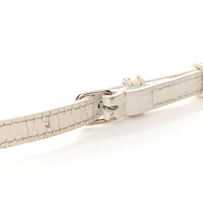 Balenciaga Calfskin Crocodile Embossed Small Hourglass Top Handle Bag White 22 of 28