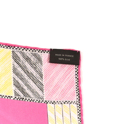 Hermes Silk Favori Du Faubourg Scarf 90 Rose Black Jaune 4 of 4