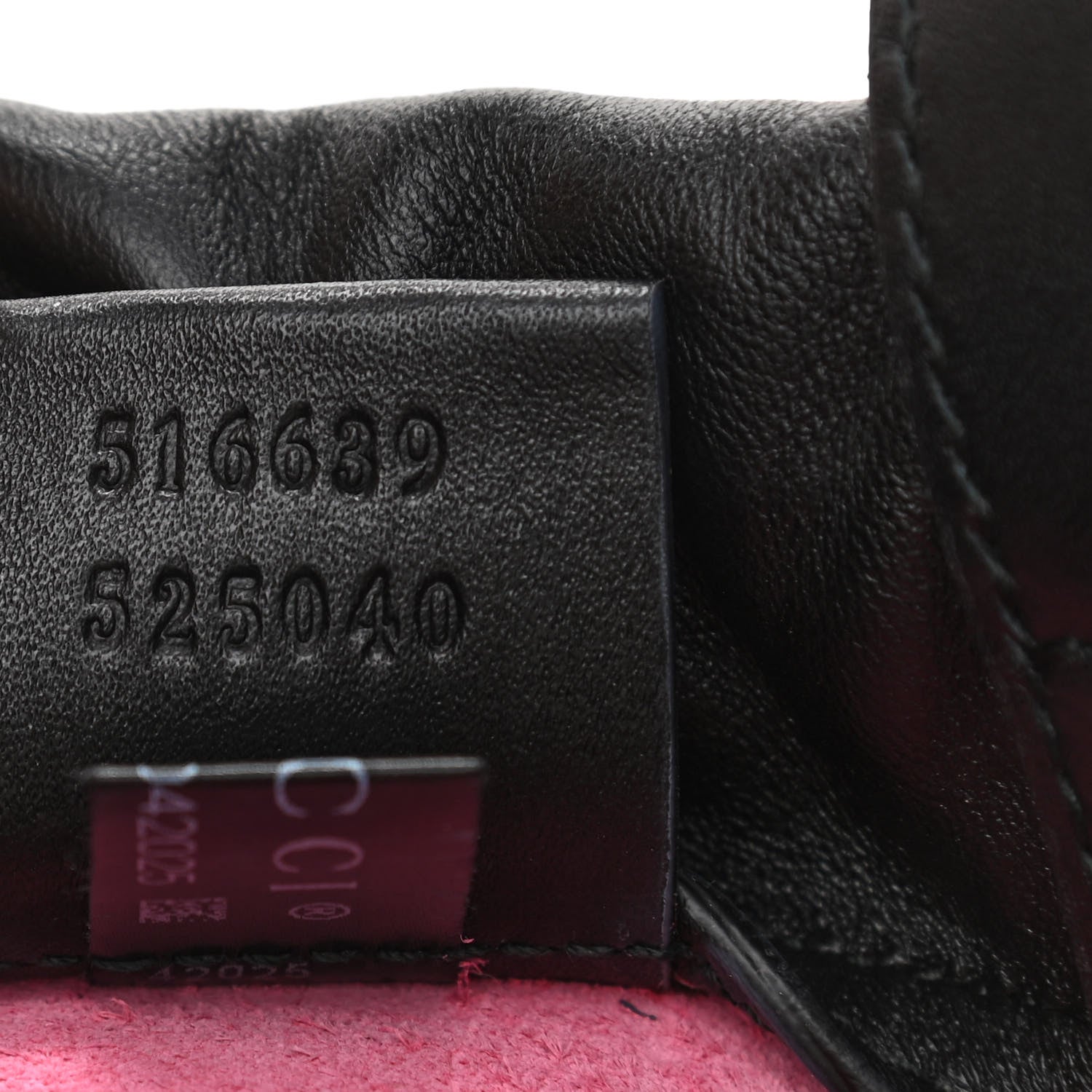 Gucci Grained Calfskin Logo Drawstring Backpack Box Pink Green Black 9 of 10
