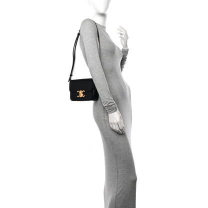 Celine Shiny Calfskin Teen Triomphe Black 2 of 13