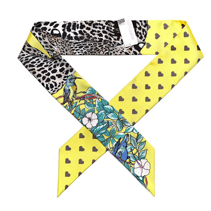 Hermes Silk Jungle Love Love Twilly Jaune Vif Canard 1 of 5