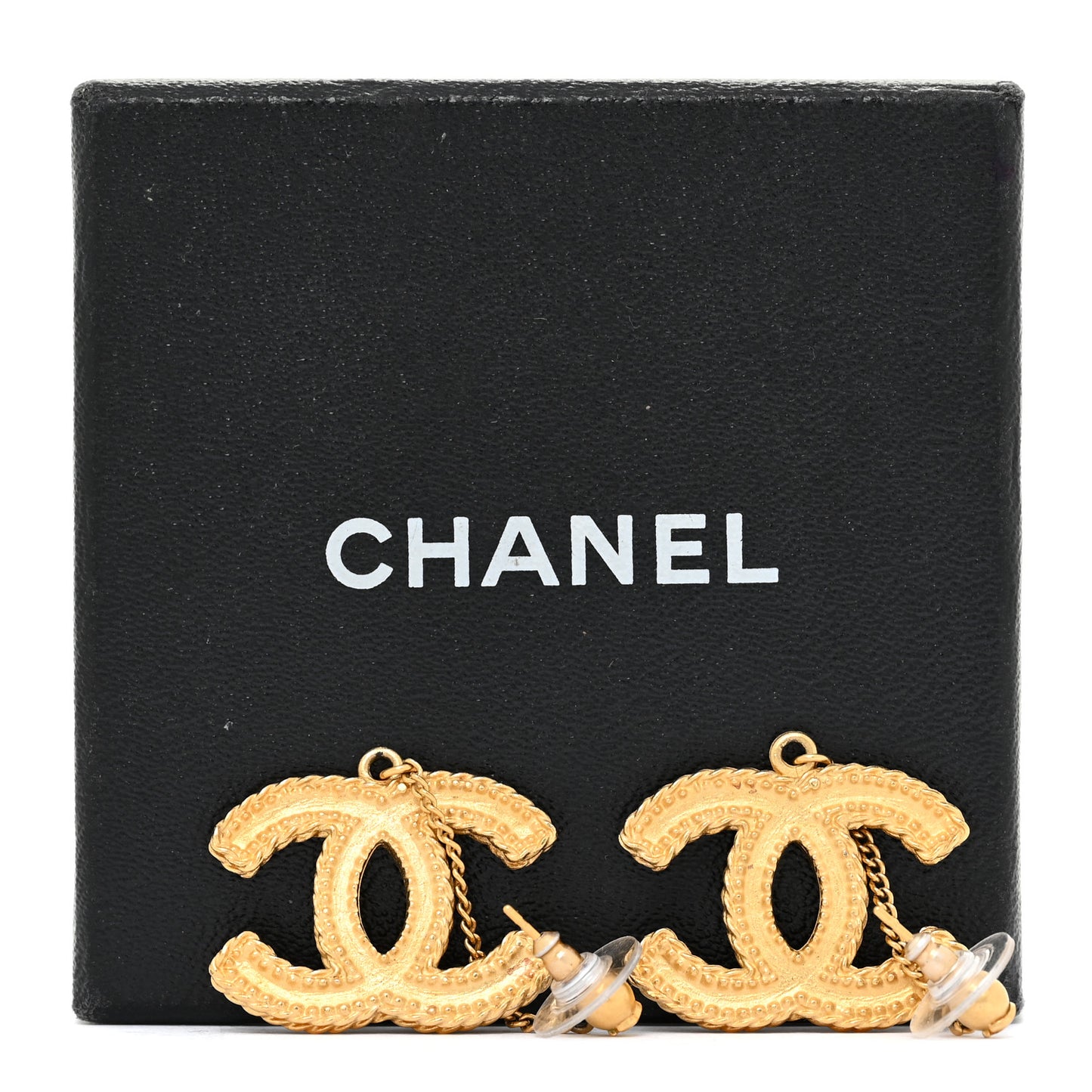 CC Drop Earrings Matte Gold