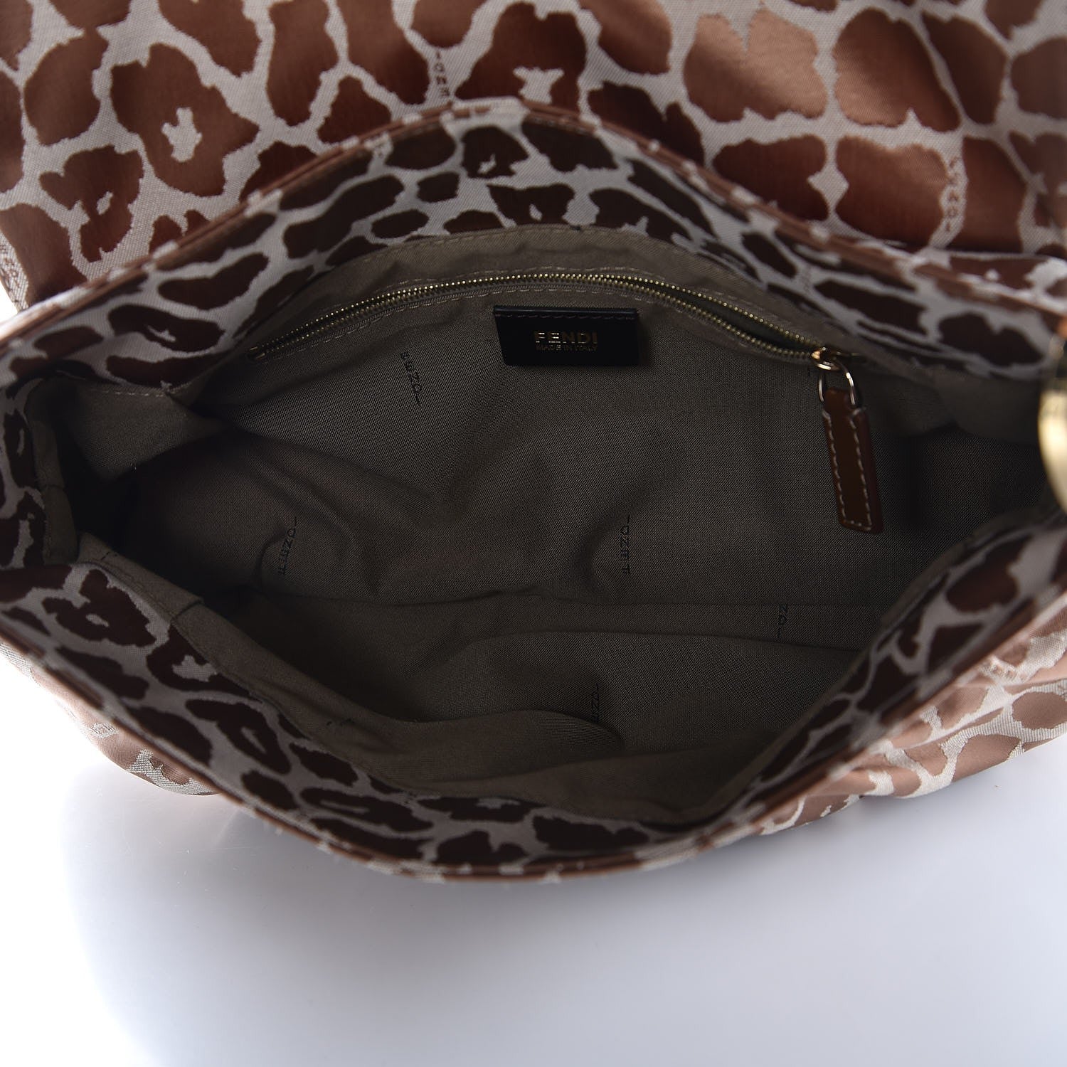 Fendi Jacquard Leopard Print Small Chef Shoulder Bag Brown 5 of 7