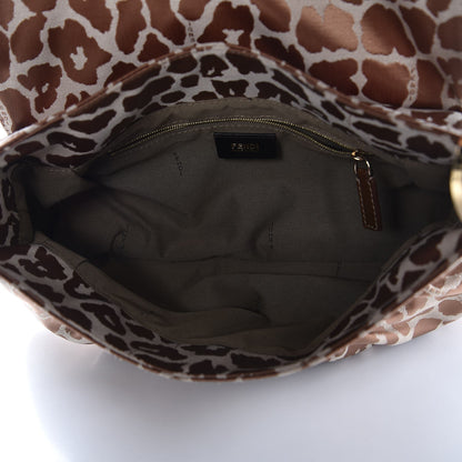 Fendi Jacquard Leopard Print Small Chef Shoulder Bag Brown 5 of 7