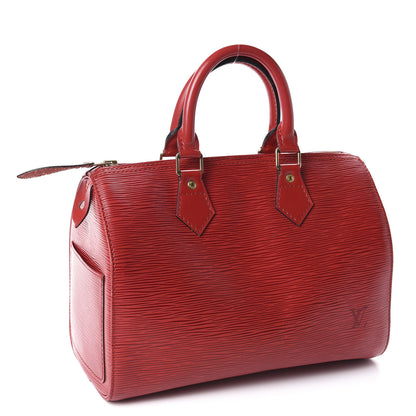 Louis Vuitton Epi Speedy 25 Castillan Red 3 of 10