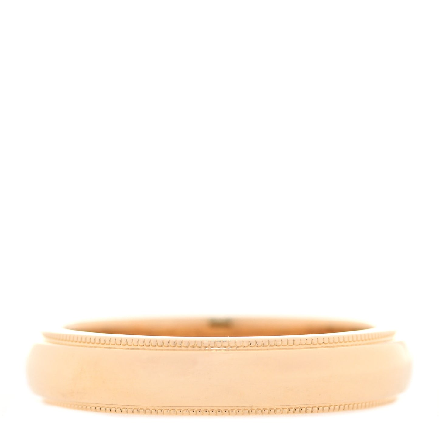 18K Yellow Gold 4mm Essential Double Milgrain Band Ring 50 5.5