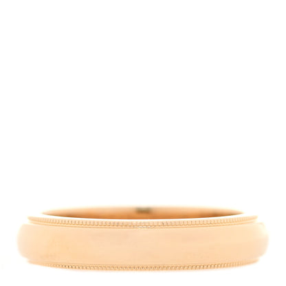 Tiffany 18K Yellow Gold 4mm Essential Double Milgrain Band Ring 50 5.5 1 of 4
