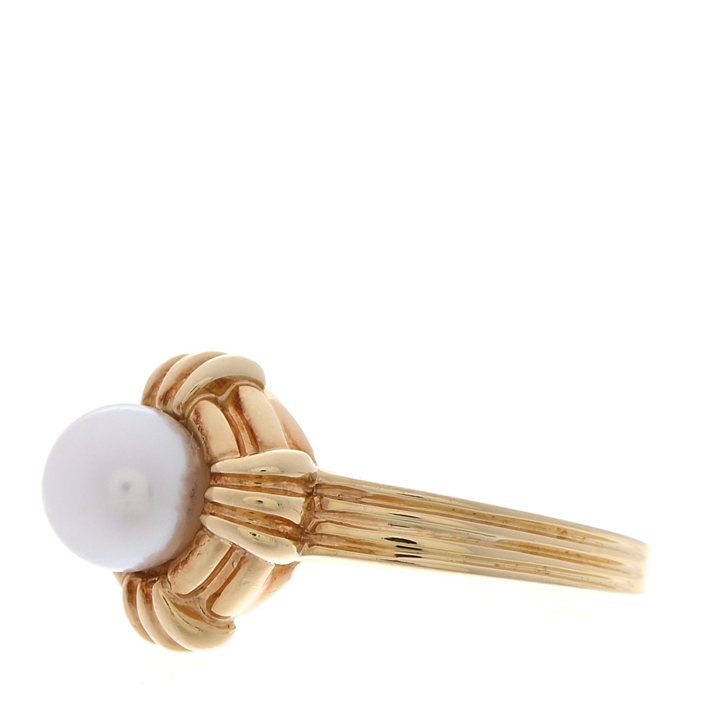 18K Yellow Gold Akoya Pearl 6mm Ring 51 5.75
