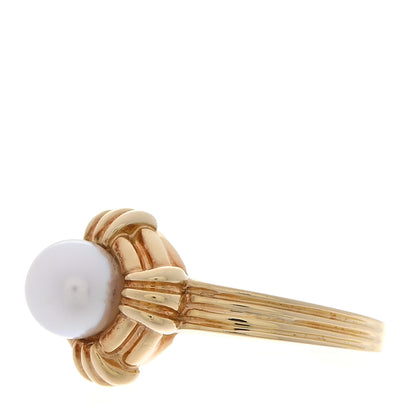 Tiffany 18K Yellow Gold Akoya Pearl 6mm Ring 51 5.75 3 of 6