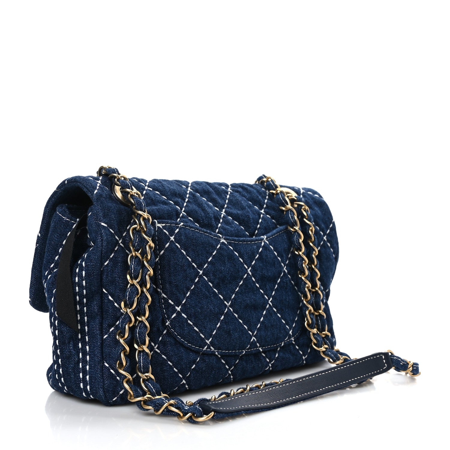 Chanel Denim Quilted Medium Denim Trip Single Flap Blue 3 of 9
